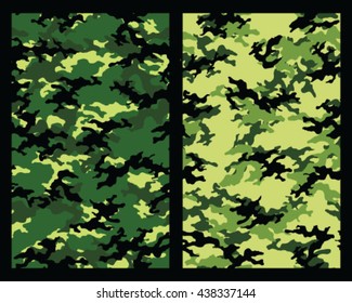 Set of two fashionable camouflage pattern. Vector illustration.Millatry print .Seamless vector wallpaper

