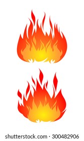 Set of two fires vector isolated on white background.