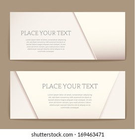 Set of two flat paper banners. Vector illustration