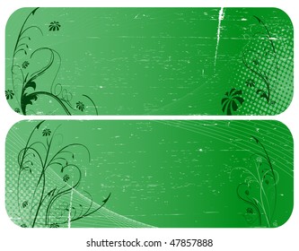 Set of two floral banners