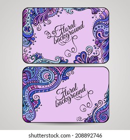 Set of two floral decorative vector frames