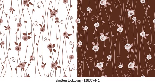 Set of two floral seamless textures