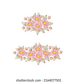 Conjunto de dos ramos de flores de colores pastel para diferentes orígenes y tarjetas de felicitación e invitaciones