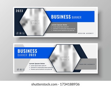 conjunto de dos diseños geométricos de banner de negocio