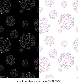 Set of two geometric patterns under the forwarding mask. Abstract pattern for your design. Stock vector.