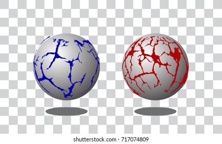 Set of Two Globe Abstract dotted background. 