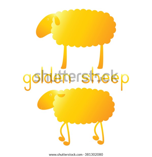 Set Two Golden Sheep Lettering Golden: เวกเตอร์สต็อก (ปลอดค่าลิขสิทธิ์ ...