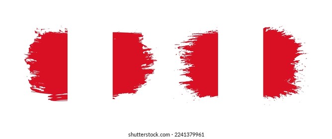 Set of two grunge brush flag of Peru on solid background