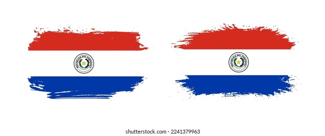 Satz von zwei farbigen, farbigen, farbigen, paraguayischen Flaggen