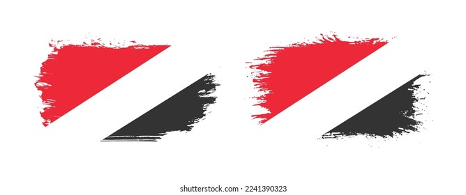 Set of two grunge brush flag of Principality of Sealand on solid background