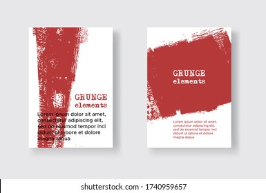 Satz von zwei Grunge Flyer Vorlagen. Broschüre oder Bannerdesign-Vorlage. Abstrakter moderner Hintergrund. Grunge Blau und Weiß Distress Textur.