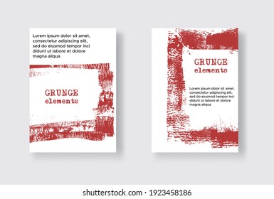 Set of Two Grunge Flyer Templates. Brochure or Banner Design Template. Abstract Modern Background. Grunge Blue and White Distress Texture.
