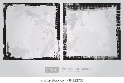 Set of two Grunge frames vector