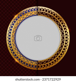 Conjunto de dos mitades de un marco decorativo y artístico, un ornamento vectorial abstracto con marcos de imagen, un diseño de borde cerámico. Ilustración vectorial. Impresión de pantalla de seda.