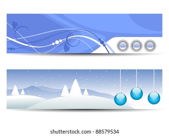 un conjunto de dos cabeceras y banners para navidades sobre fondo de color blanco