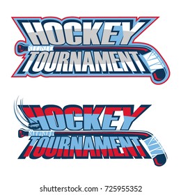 Set of two hockey Badge Logo Design, emblem team tournament template, vector