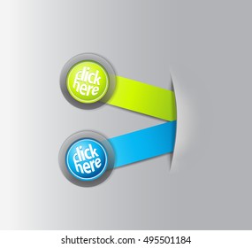 Set of two horizontal labels hiding in paper pocket - light version.