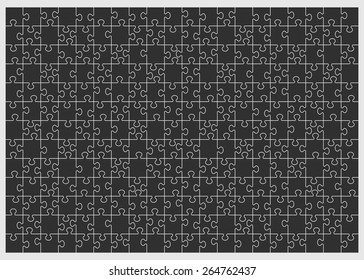 Set of two hundred sixty puzzle pieces. Vector illustration, eps 8.