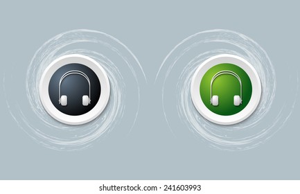 set of two icon and headphones