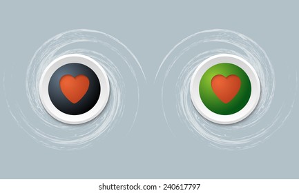 set of two icon and heart