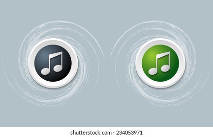 set of two icon with music icon