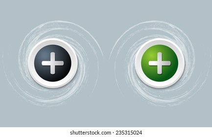 set of two icon and plus symbol