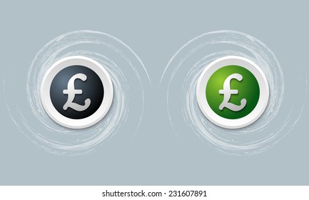set of two icon with pound sterling symbol