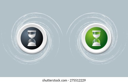 set of two icon and sand glass
