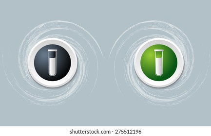 set of two icon and test tube icon