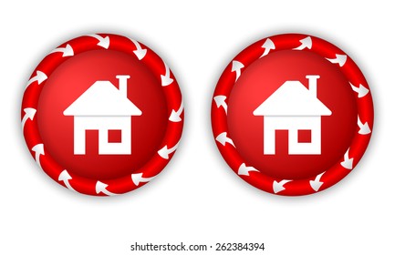 set two icons with arrows and home symbol