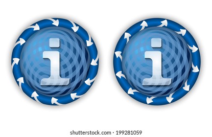set two icons with arrows and transparent info symbol