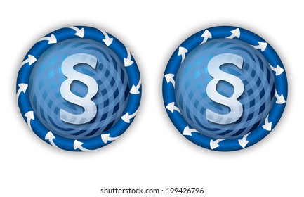 set two icons with arrows and transparent paragraph