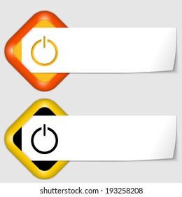 set of two icons with paper on note and power button