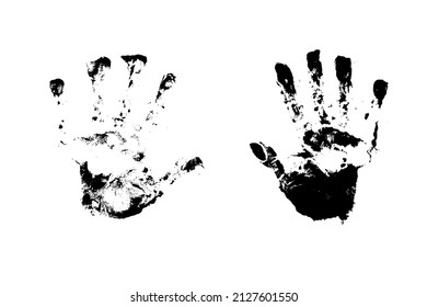 Set of two ink grungy handprints