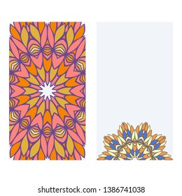 Set of two invitation card template with mandala. Vector illustration.
