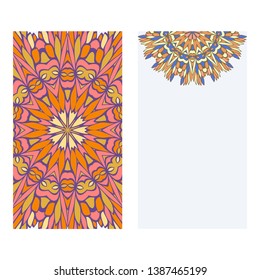 Set of two invitation card template with mandala. Vector illustration.