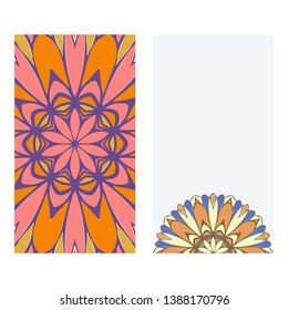 Set of two invitation card template with mandala. Vector illustration.