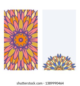 Set of two invitation card template with mandala. Vector illustration.
