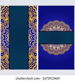 Set of two invitation card template with mandala. Vector illustration. With place for text