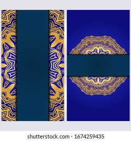 Conjunto de dos plantillas de tarjeta de invitación con mandala. Ilustración vectorial. Con lugar para texto