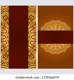 Satz von zwei Einladung Karte Vorlage mit mandala. Vector-Abbildung. Mit Platz für Text