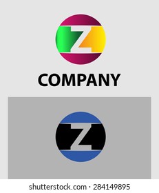 Set of two isolated stylish Z symbol graphic elements Z logo 