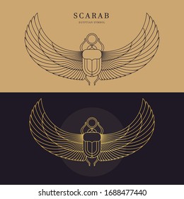 A set of two linear illustrations on a bright and dark background.