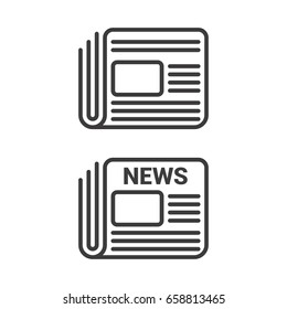 Satz von zwei linearen Zeitungssymbolen. Vektorgrafik