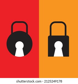 Set of two lock icons isolated on background. Editable vector icons for the web.
