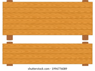 A set of two long wooden sign board frames