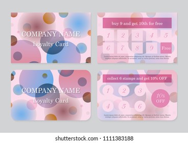 Set of two loyalty card templates  with place for text. Geometric abstract design