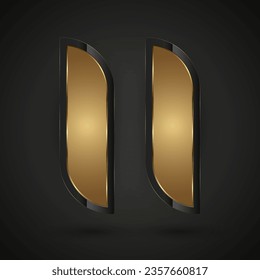 Juego de botones de dos lujos y premium, diseño de ilustración vectorial de banner, Botones para acero web en diseño de fondo oscuro