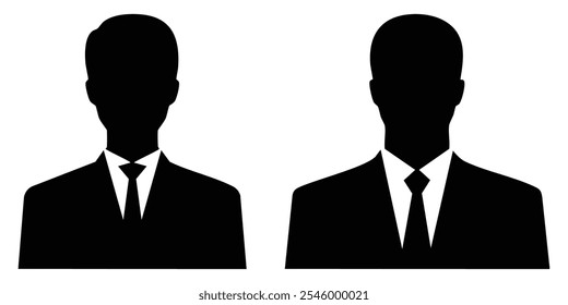 set of two man avatar in a business suit vector object