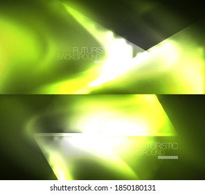 Set of two minimal geometric abstract backgrounds. Vector illustration for covers, banners, flyers and posters and other designs